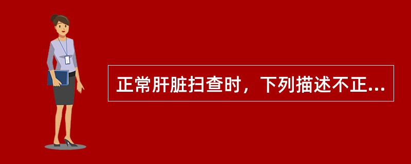 正常肝脏扫查时，下列描述不正确的是（　　）。