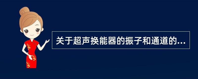 关于超声换能器的振子和通道的关系，错误的是