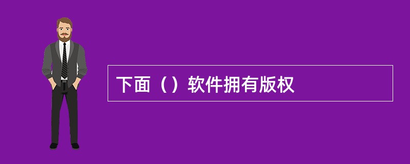 下面（）软件拥有版权