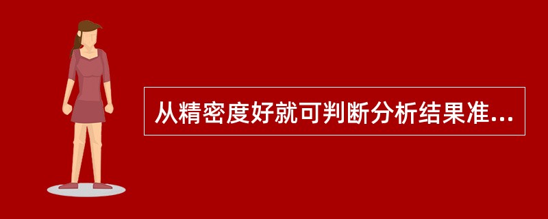 从精密度好就可判断分析结果准确度的前提是（）