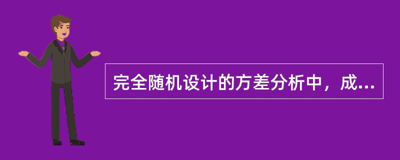 完全随机设计的方差分析中，成立的是()