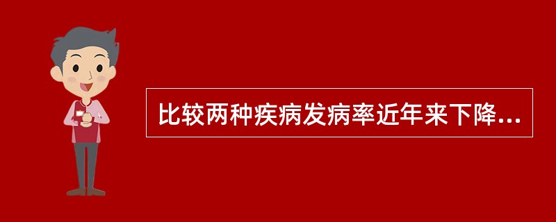 比较两种疾病发病率近年来下降的速度时，应选用（）