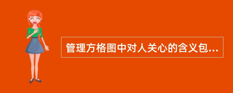 管理方格图中对人关心的含义包括（）。