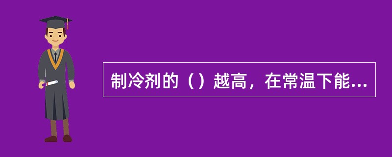 制冷剂的（）越高，在常温下能够液化。