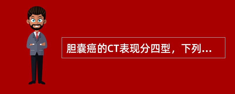 胆囊癌的CT表现分四型，下列哪一型是错误的（）