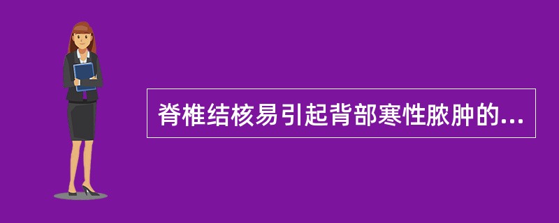 脊椎结核易引起背部寒性脓肿的是（）