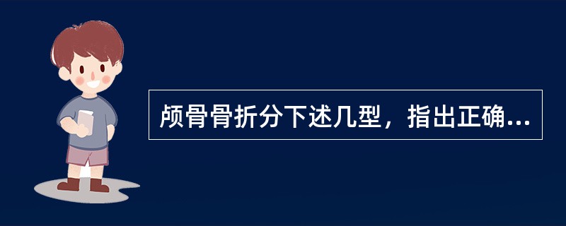 颅骨骨折分下述几型，指出正确者（）