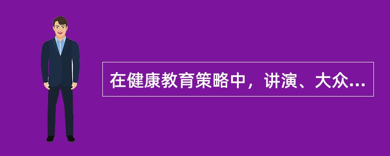 在健康教育策略中，讲演、大众传播媒介应属于()。