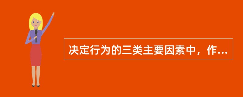 决定行为的三类主要因素中，作用于行为改变之前的是()