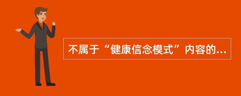 不属于“健康信念模式”内容的因素是（）