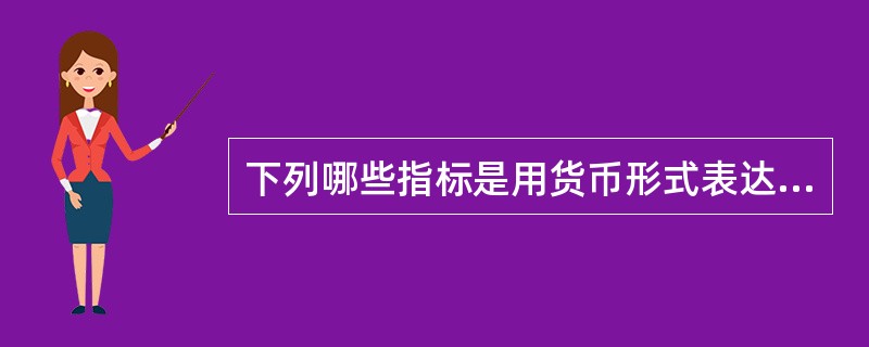 下列哪些指标是用货币形式表达？()