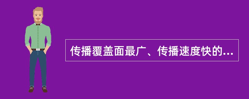 传播覆盖面最广、传播速度快的是（）。