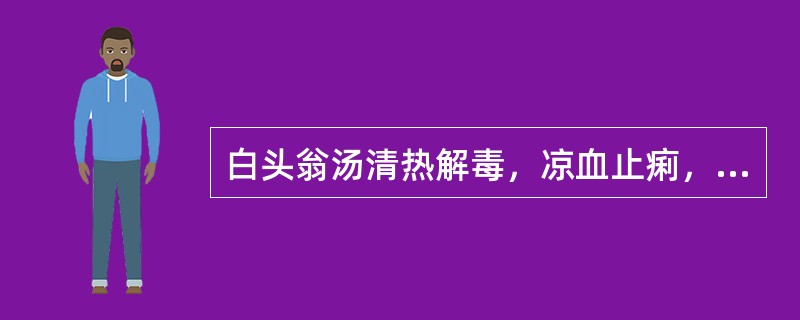 白头翁汤清热解毒，凉血止痢，主治热毒内陷血分之泻下赤痢。（）