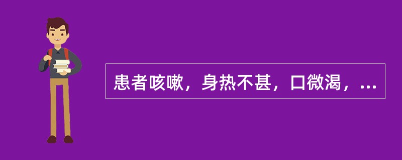 患者咳嗽，身热不甚，口微渴，脉浮数。治宜（）