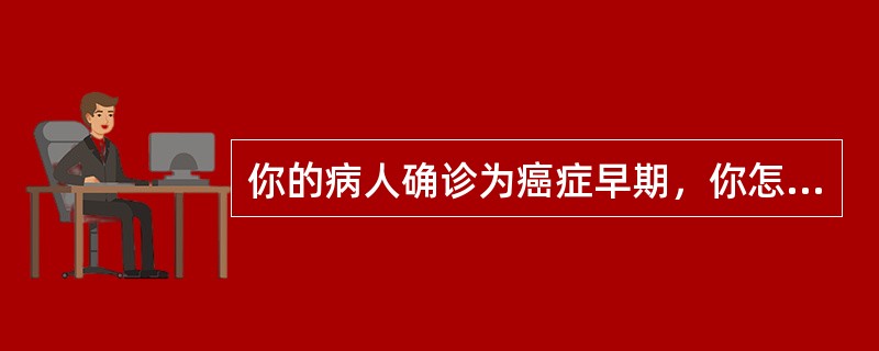 你的病人确诊为癌症早期，你怎样把这个坏消息告诉他？