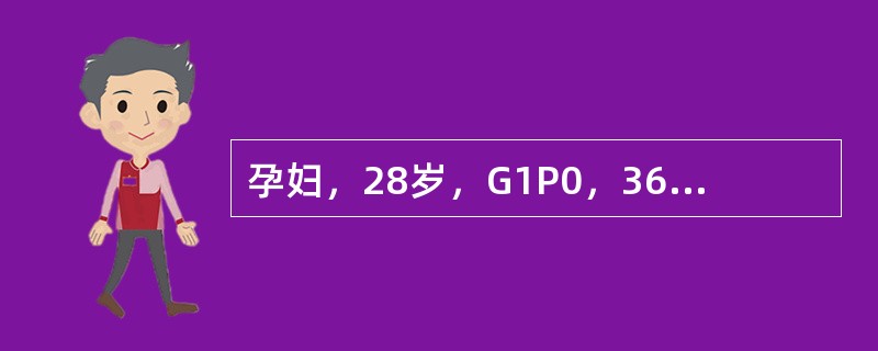 孕妇，28岁，G1P0，36周妊娠，以往有2次人工流产史。突然阴道流血约200ml。查体：血压14.0／8～kPa（105／60mmHg），腹软，无压痛。子宫底高度31cm，胎先露浮动。胎心率136次