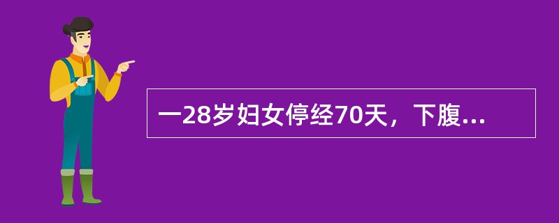 一28岁妇女停经70天，下腹阵痛伴有阴道流血3天，查子宫口可容一指，见有胎膜样组织，堵塞宫口，子宫大小如孕10周。诊断可能为（）。