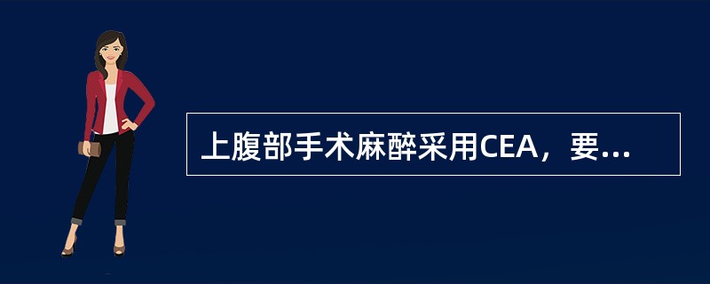 上腹部手术麻醉采用CEA，要使胸式呼吸不被抑制，麻醉阻滞平面不宜超过（）