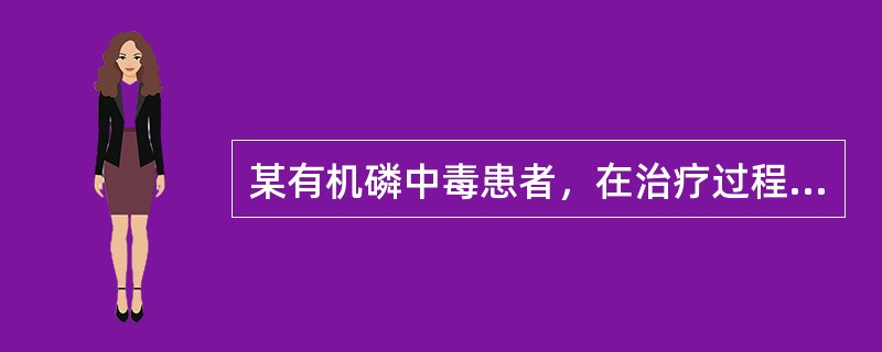 某有机磷中毒患者，在治疗过程中出现阿托品中毒，应给予（）。