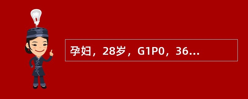 孕妇，28岁，G1P0，36周妊娠，以往有2次人工流产史。突然阴道流血约200ml。查体：血压14.0／8～kPa（105／60mmHg），腹软，无压痛。子宫底高度31cm，胎先露浮动。胎心率136次