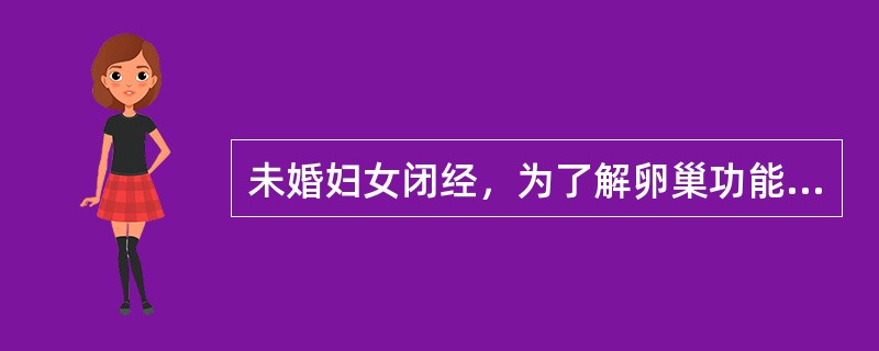 未婚妇女闭经，为了解卵巢功能，下述检查中简便、易行的是（）