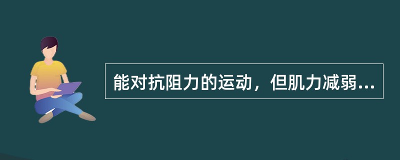 能对抗阻力的运动，但肌力减弱。此为（）