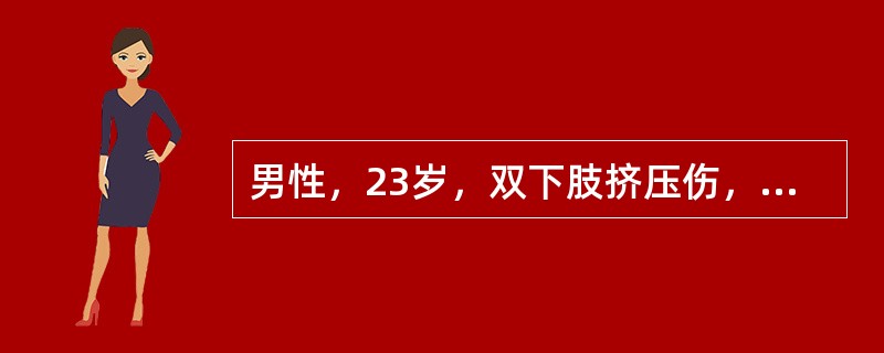 男性，23岁，双下肢挤压伤，神志尚清楚，表清淡漠，很口渴，面色苍白，皮肤湿冷，脉搏112次／分，血压12.0／9.33kPa（90／70mmHg）。毛细管充盈迟缓。血pH值为7.32。其循环系统的病理