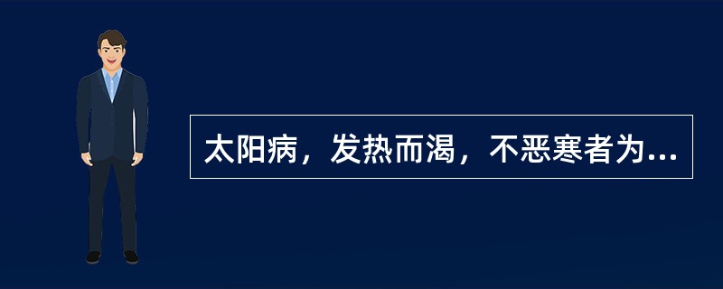 太阳病，发热而渴，不恶寒者为温病。（）