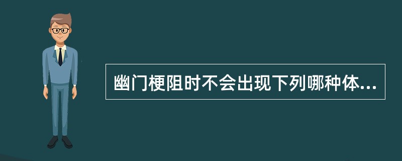 幽门梗阻时不会出现下列哪种体征（）