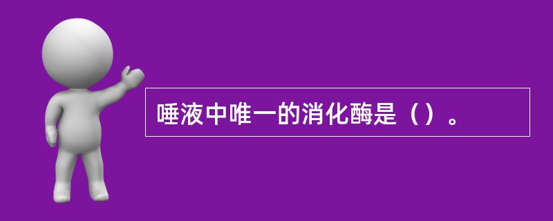 唾液中唯一的消化酶是（）。