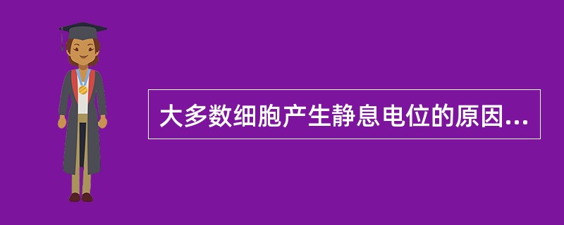 大多数细胞产生静息电位的原因是（）