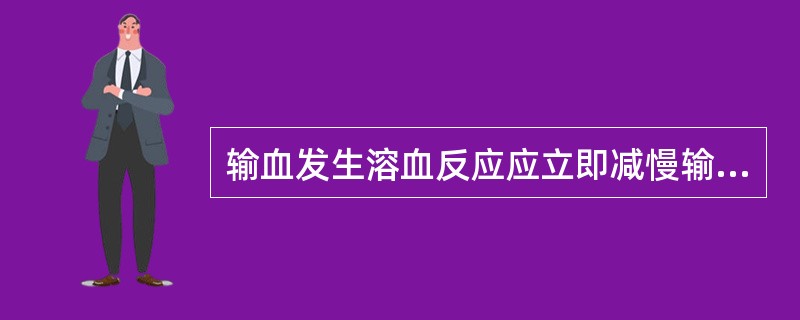 输血发生溶血反应应立即减慢输血速度。（）