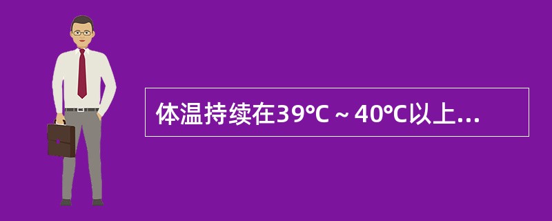 体温持续在39℃～40℃以上，24小时内体温波动＜1℃称为（）。