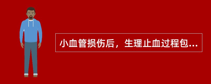 小血管损伤后，生理止血过程包括（）