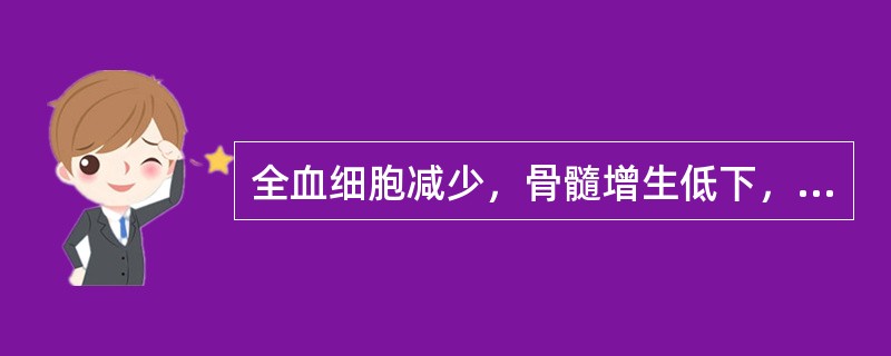 全血细胞减少，骨髓增生低下，造血细胞减少，这样的血象、骨髓象不见于（）