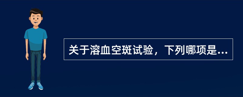 关于溶血空斑试验，下列哪项是错误的？（）