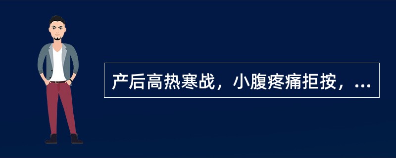 产后高热寒战，小腹疼痛拒按，恶露量较多，色紫暗如败酱，有臭味。多属（）