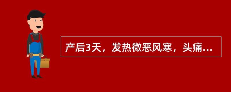 产后3天，发热微恶风寒，头痛咳嗽，口渴微汗，舌尖边红，苔薄白，脉浮数。宜选（）