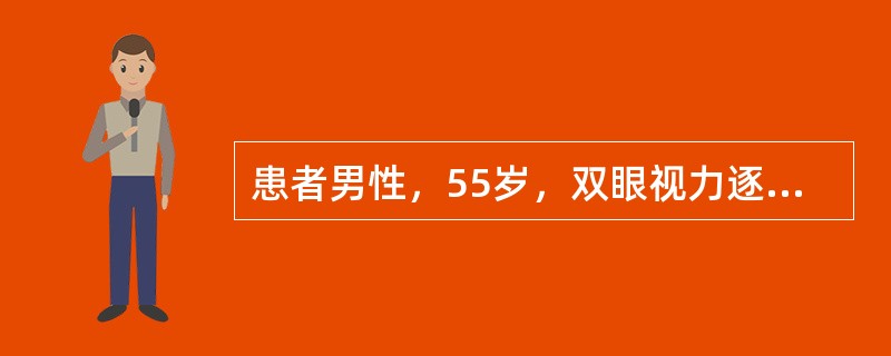 患者男性，55岁，双眼视力逐渐下降8年，右眼加重2周。自诉8年前无明显诱因自觉双眼视力缓慢下降，在当地医院就诊，诊断为“双眼糖尿病性视网膜病变（DR）”、“双眼玻璃体积血”，以活血化瘀等中药治疗，视力