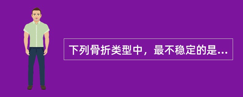 下列骨折类型中，最不稳定的是（）