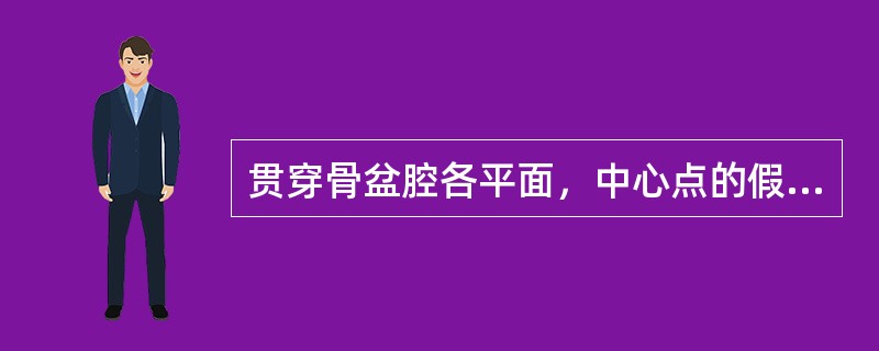 贯穿骨盆腔各平面，中心点的假想轴线叫（）