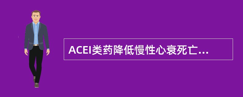 ACEI类药降低慢性心衰死亡率的主要作用是（）