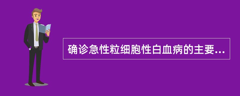 确诊急性粒细胞性白血病的主要依据是（）。