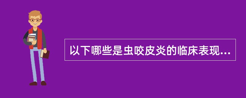 以下哪些是虫咬皮炎的临床表现（）