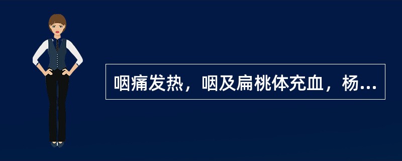 咽痛发热，咽及扁桃体充血，杨梅舌及皮疹，可诊断为（）