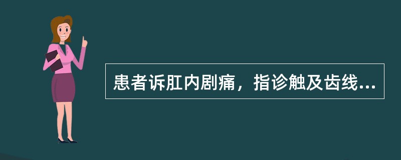 患者诉肛内剧痛，指诊触及齿线上直肠黏膜明显隆起，并有波动感者选用（）
