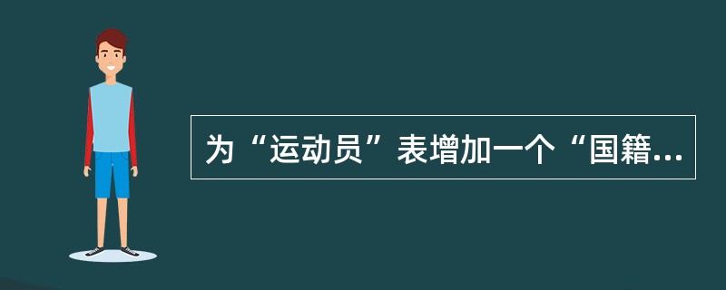 为“运动员”表增加一个“国籍”字段的SQL语句是（　　）。