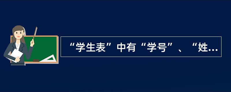 “学生表”中有“学号”、“姓名”、“性别”和“入学成绩”等字段。执行如下SQL命令后的结果是：SelectAvg（入学成绩）From学生表Groupby性别（　　）。