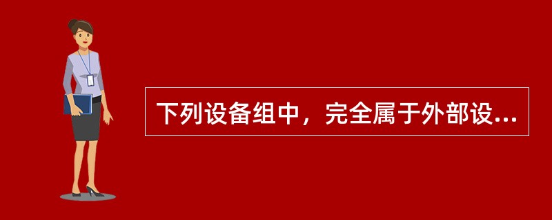 下列设备组中，完全属于外部设备的一组是（　　）。