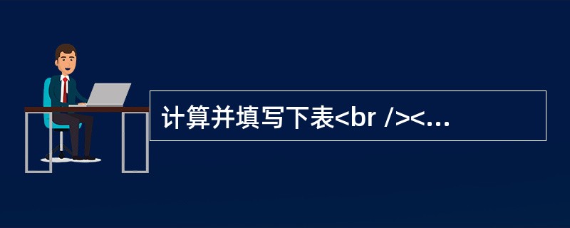 计算并填写下表<br /><img border="0" style="width: 460px; height: 161px;" src=&